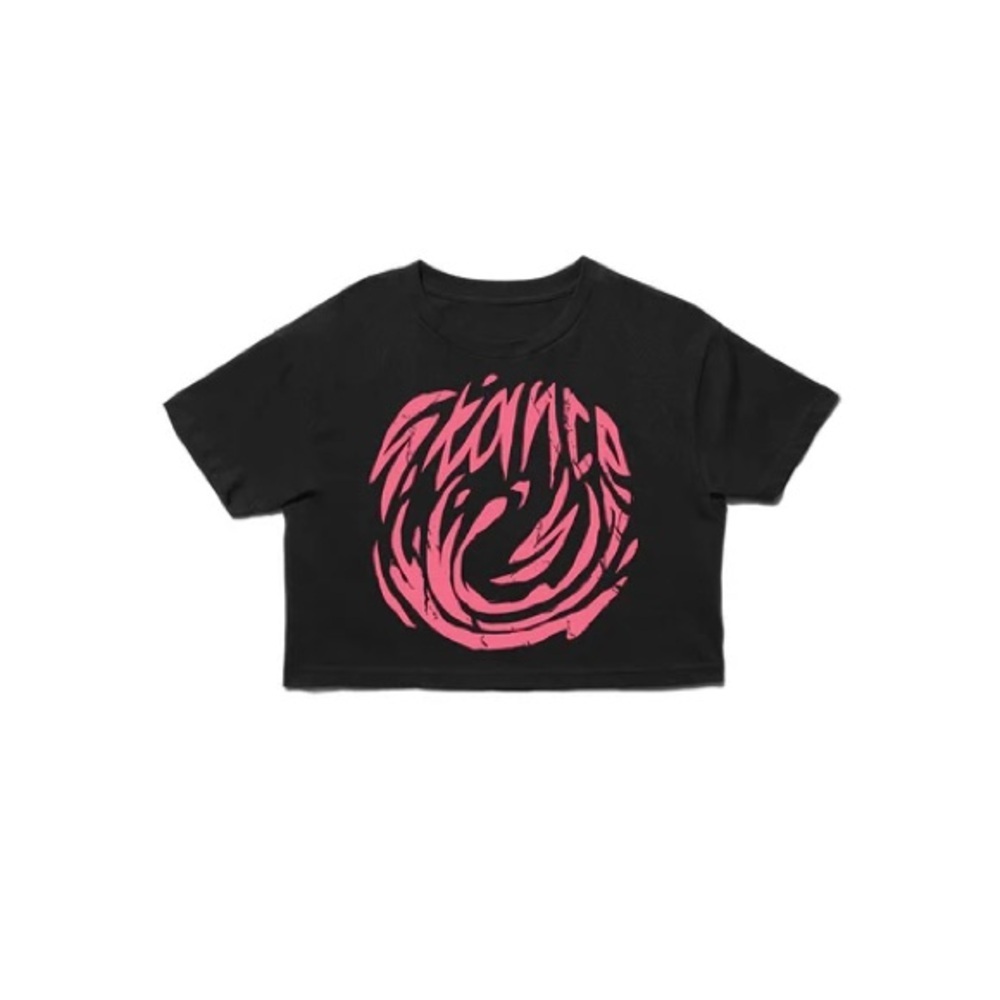 Stance Circle the Drain Black and Pink Graphic Crop Top